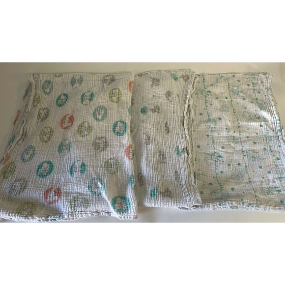 Disney Baby Aden + Anais Set of 3 Dumbo Elephant Muslin Cotton Swaddle Blankets - Picture 5 of 6